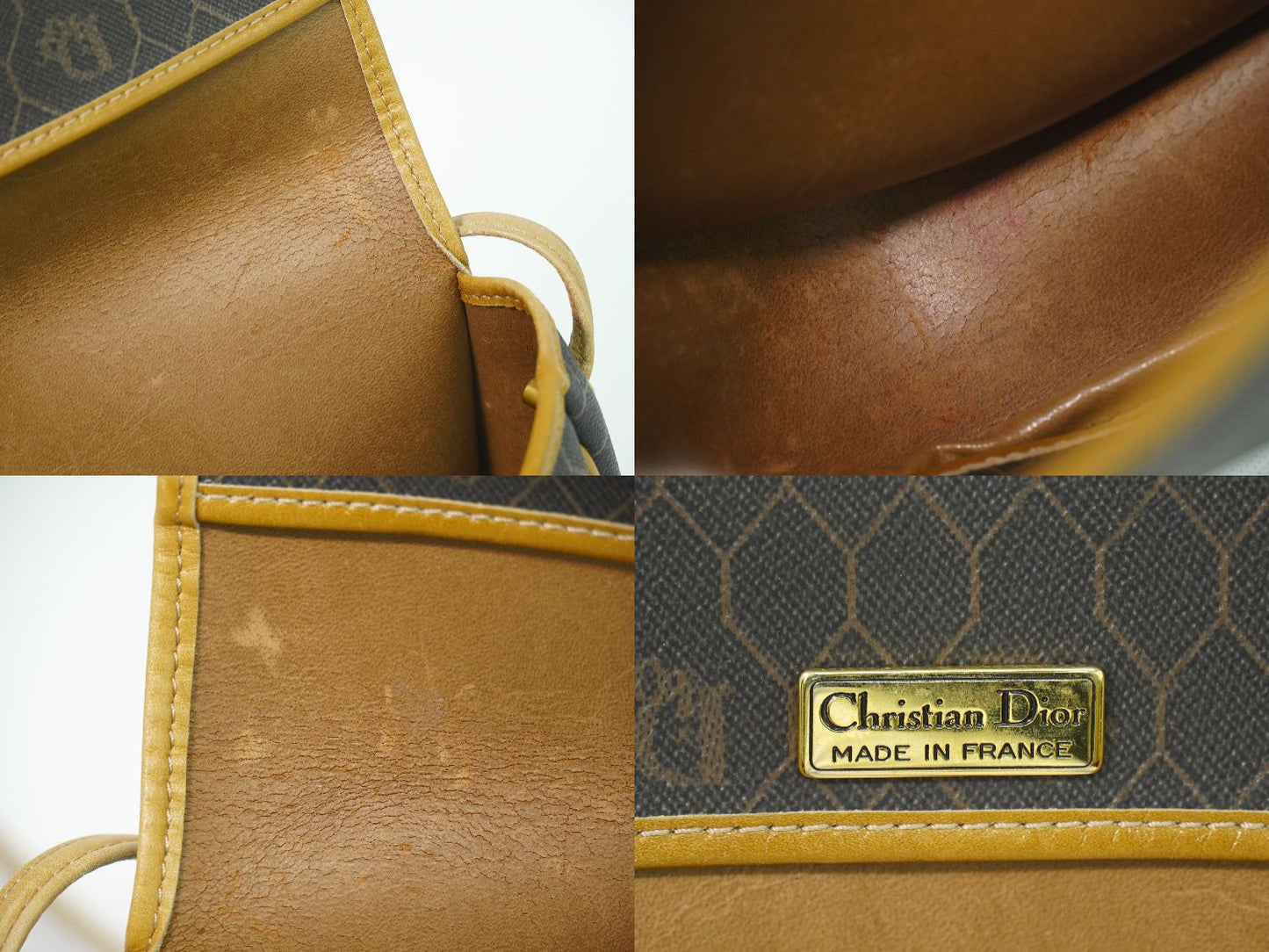 Christian Dior ハニカム柄 ショルダーバッグ ブラック