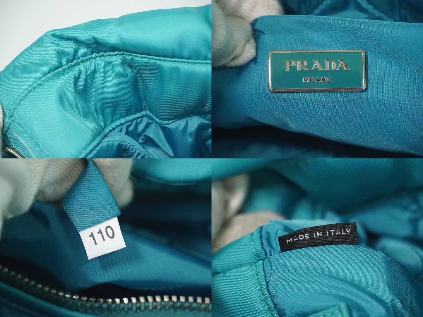 PRADA ボンバー 2WAY ショルダーバッグ ターコイズブルー