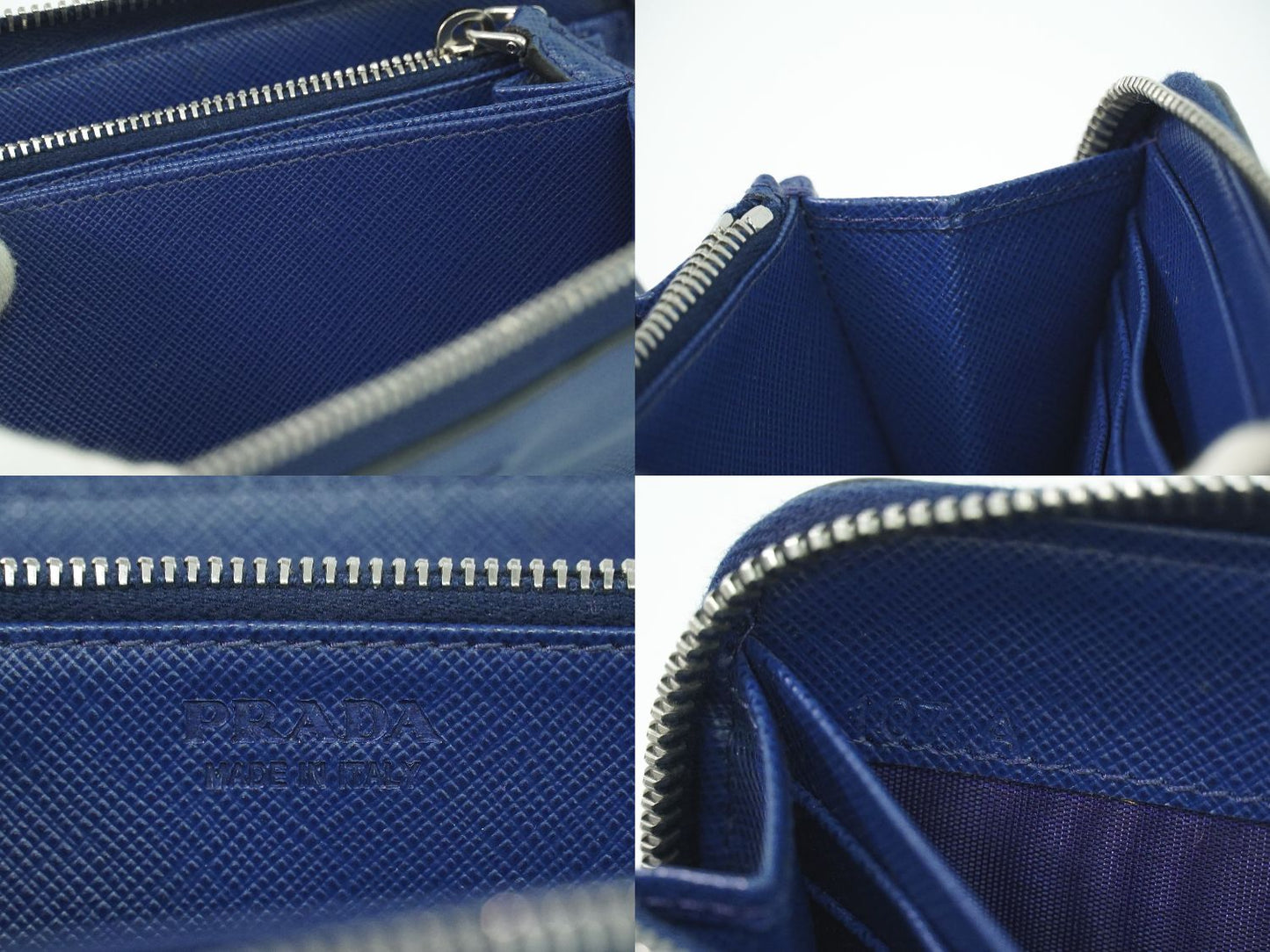 PRADA レザー 長財布 ブルー
