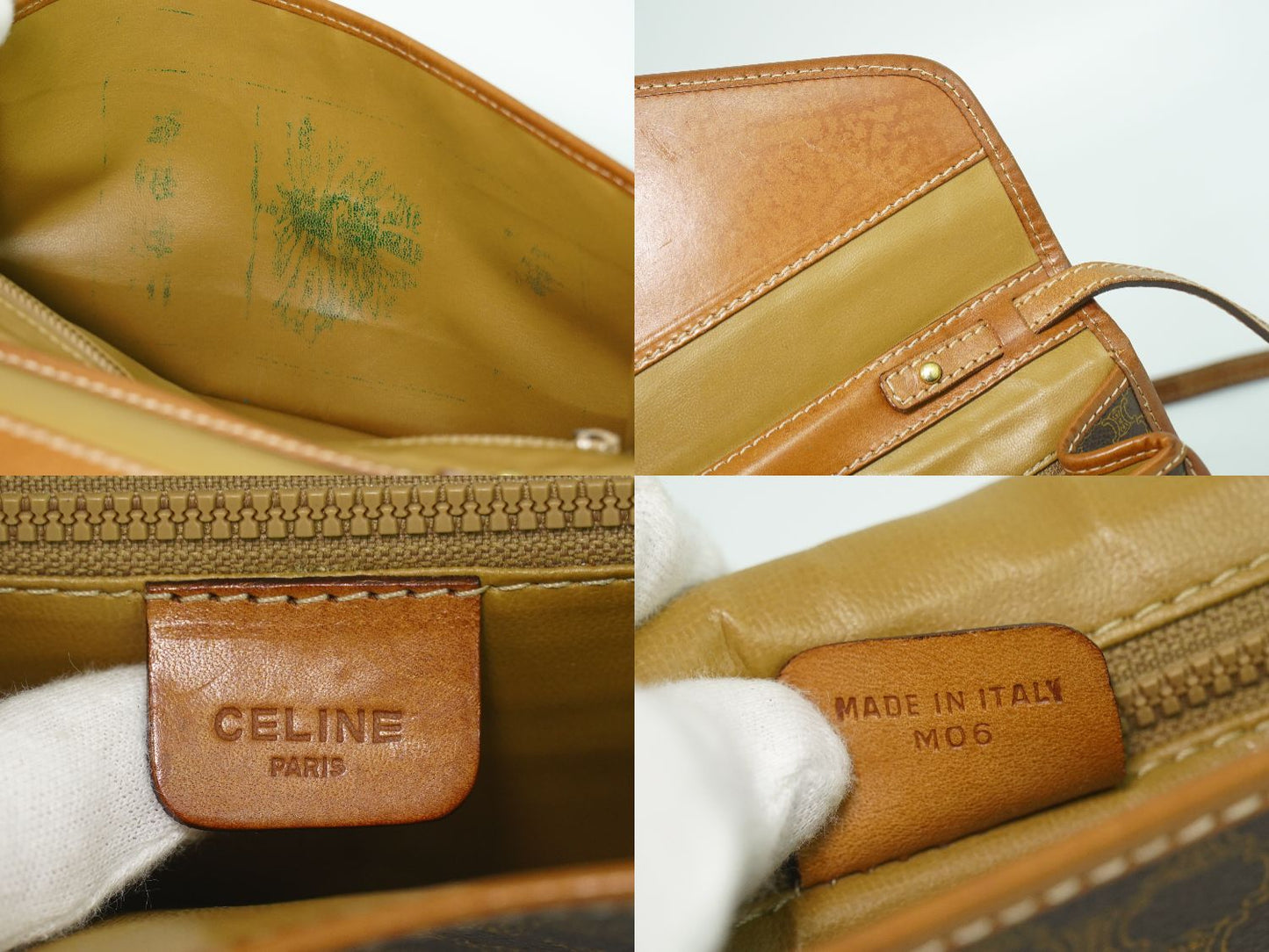 CELINE マカダム ショルダーバッグ ブラウン