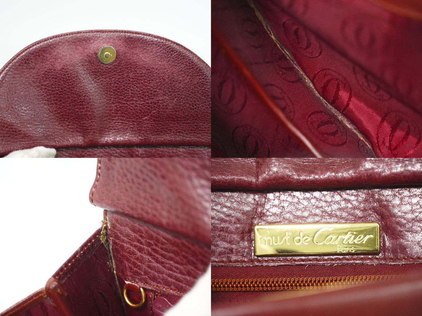 Cartier マストライン ショルダーバッグ ボルドー