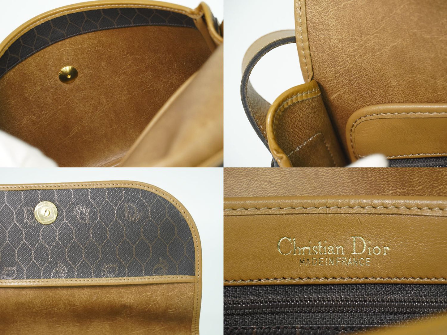 Christian Dior ハニカム柄 ショルダーバッグ ブラック