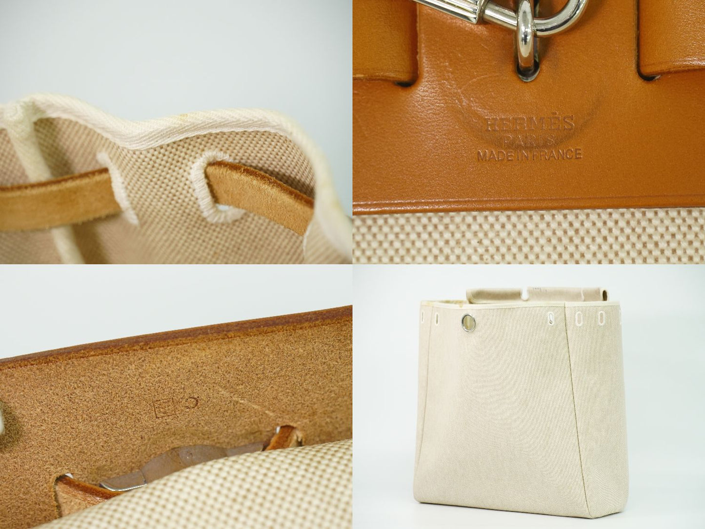 HERMES エールバッグ MM 2WAY ショルダーバッグ □D刻 2000年 ベージュ ブラウン