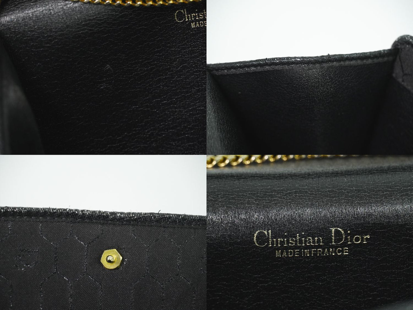 Christian Dior ハニカム柄 ショルダーバッグ ブラック
