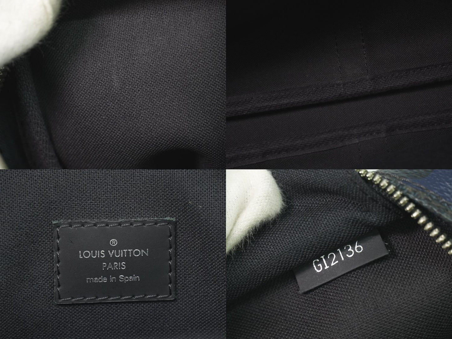 LOUIS VUITTON ポルトドキュマンヴォワヤージュ カモフラージュ ダミエ コバルト ビジネスバッグ ブルー N41507
