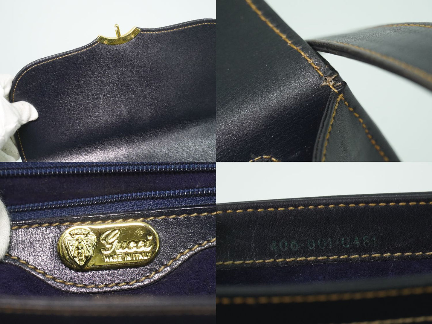 GUCCI インターロッキングG オールドグッチ ショルダーバッグ ネイビー