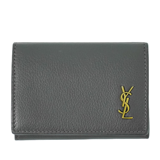 SAINT LAURENT オリガミ タイニー 三つ折り 折財布 グレー 637420