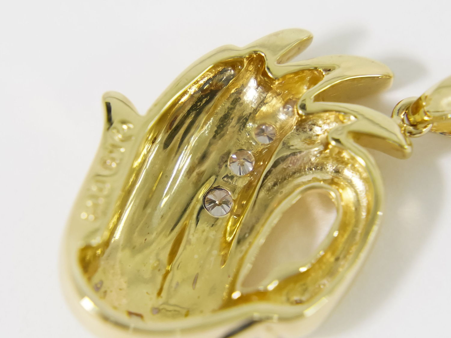 TASAKI 田崎 スワン 白鳥 モチーフ ダイヤモンド 0.08ct K18 YG ペンダントトップ