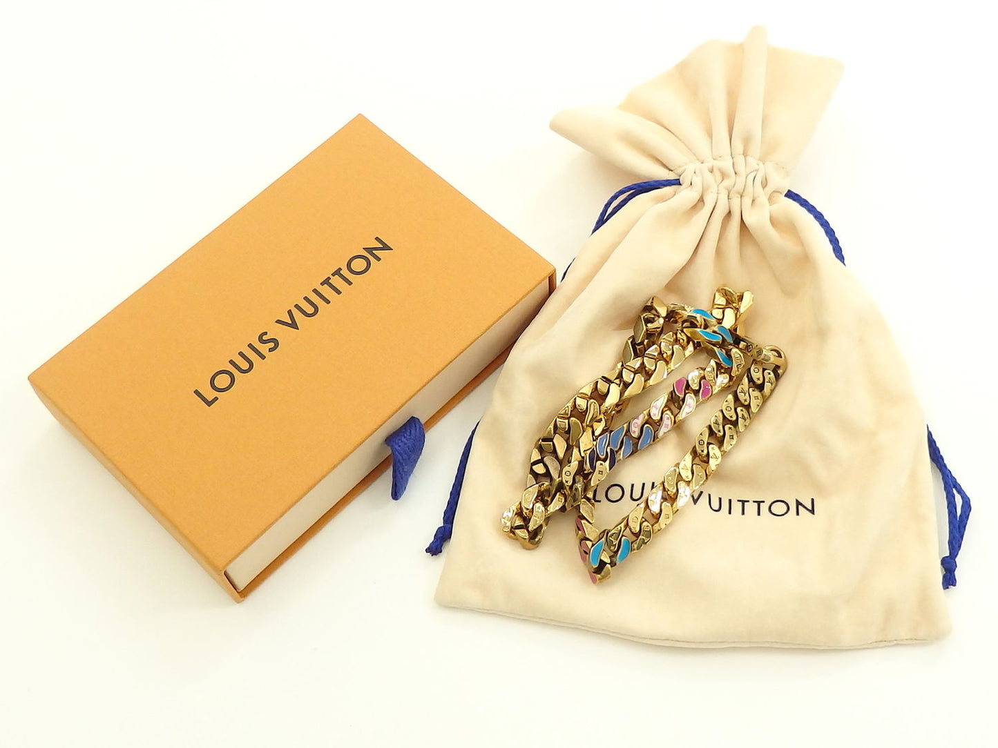 LOUIS VUITTON LV コリエ チェーンリンクス パッチーズ ストラス ネックレス MP2772