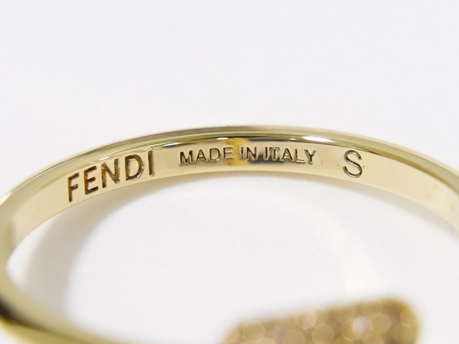 フェンディ FENDI FFリング ラインストーン リング 指輪 S 8号 メタル