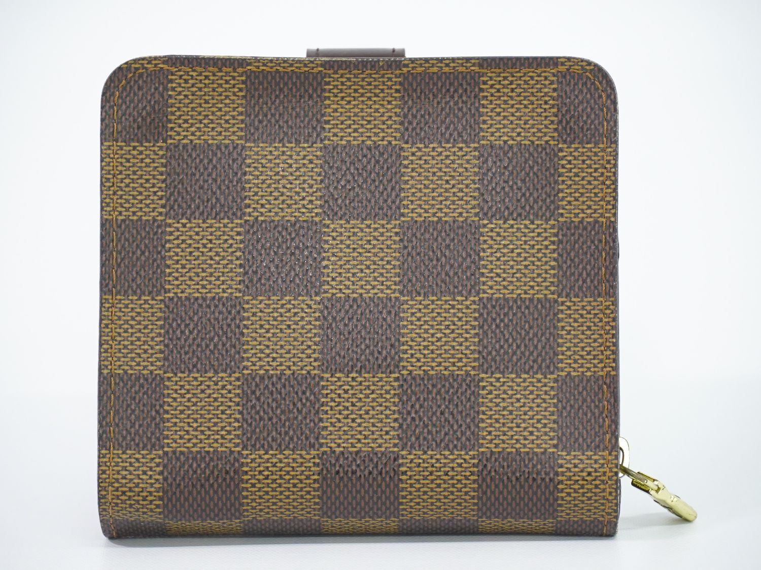 LOUIS VUITTON LV コンパクトジップ ダミエ エベヌ 折財布 N61688