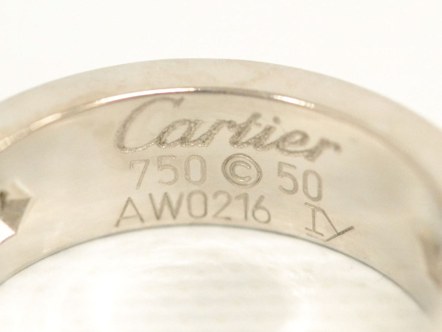 Cartier ラブリング ハーフ ダイヤモンド 750 WG リング 指輪 50 10号