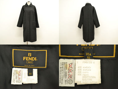 FENDI ズッカ キルティング ロング コート レディース