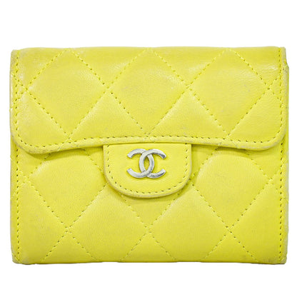 CHANEL ココマーク マトラッセ コインケース イエロー