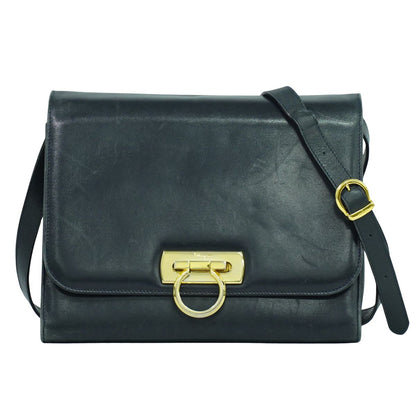 Salvatore Ferragamo ガンチーニ ショルダーバッグ ネイビー