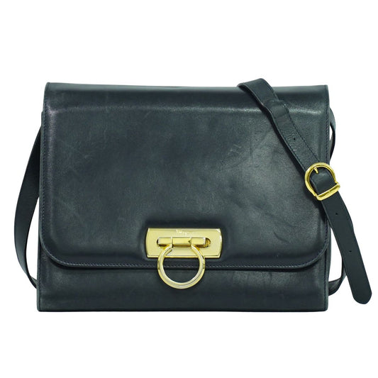 Salvatore Ferragamo ガンチーニ ショルダーバッグ ネイビー