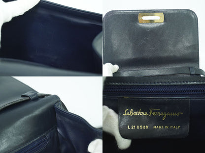 Salvatore Ferragamo ガンチーニ ショルダーバッグ ネイビー