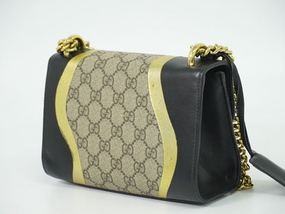 GUCCI パドロック GGスプリーム ショルダーバッグ ベージュ ブラック ゴールド 432182