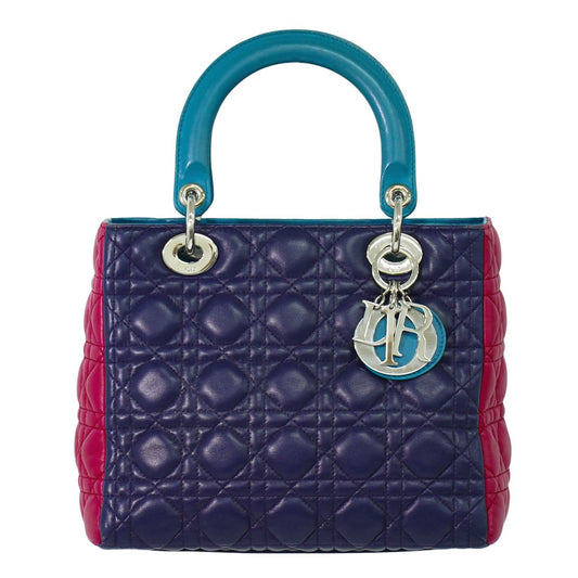 Christian Dior レディディオール ハンドバッグ パープル ピンク ブルー