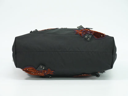 PRADA フラワー モチーフ 2WAY ショルダーバッグ ブラック