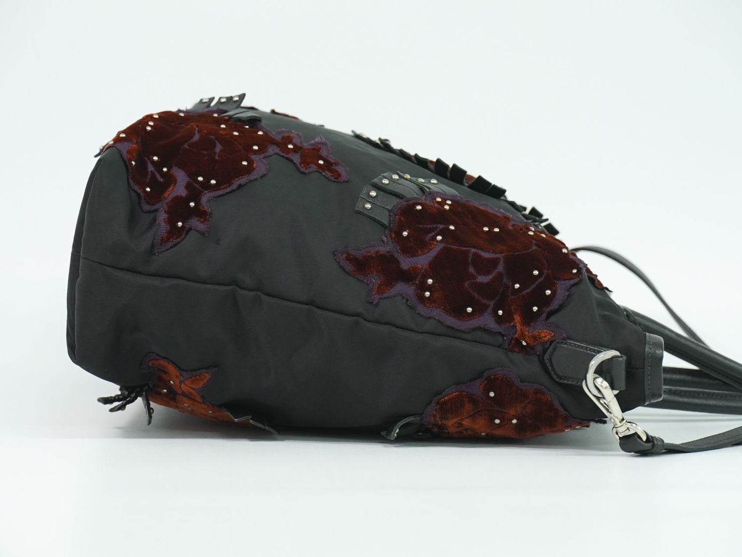 PRADA フラワー モチーフ 2WAY ショルダーバッグ ブラック