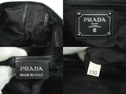 PRADA フラワー モチーフ 2WAY ショルダーバッグ ブラック