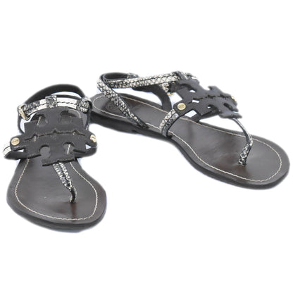 TORY BURCH パイソン柄 トングサンダル 7M ブラウン