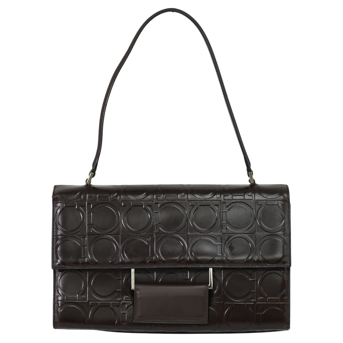 Salvatore Ferragamo ガンチーニ柄 ショルダーバッグ ブラウン