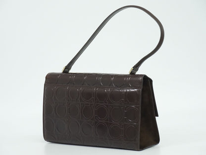 Salvatore Ferragamo ガンチーニ柄 ショルダーバッグ ブラウン