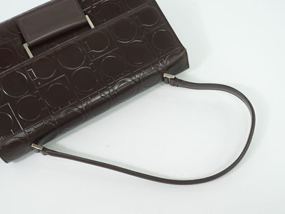 Salvatore Ferragamo ガンチーニ柄 ショルダーバッグ ブラウン