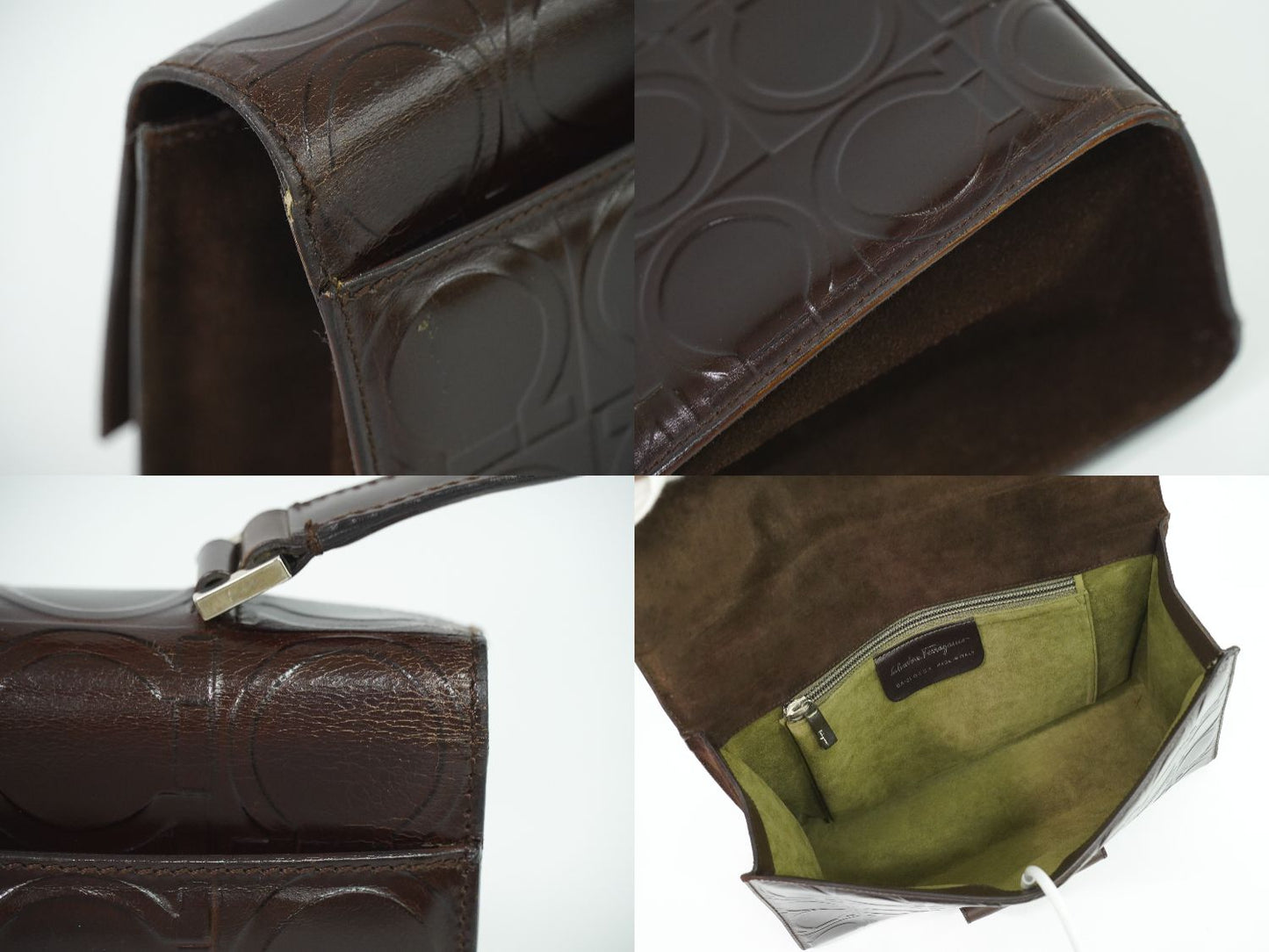 Salvatore Ferragamo ガンチーニ柄 ショルダーバッグ ブラウン