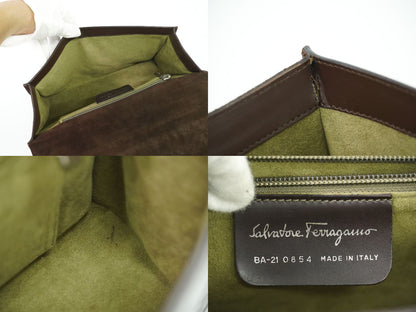 Salvatore Ferragamo ガンチーニ柄 ショルダーバッグ ブラウン