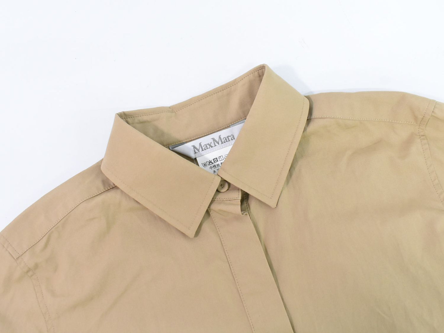 Max Mara コットン ワンピース 長袖 36 ベージュ