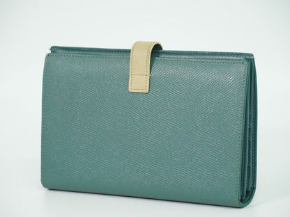 CELINE ラージストラップ 長財布 ブルー系