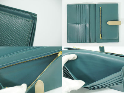 CELINE ラージストラップ 長財布 ブルー系