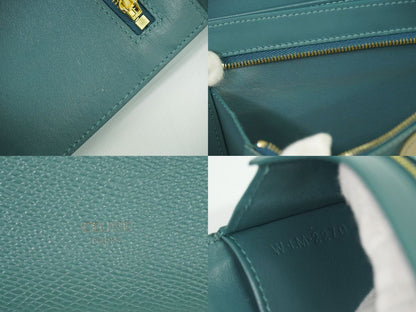 CELINE ラージストラップ 長財布 ブルー系