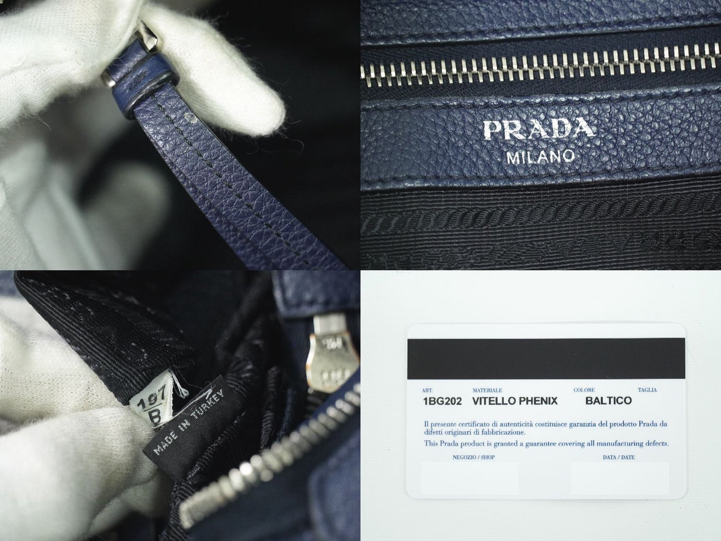 PRADA トートバッグ ネイビー 1BG202