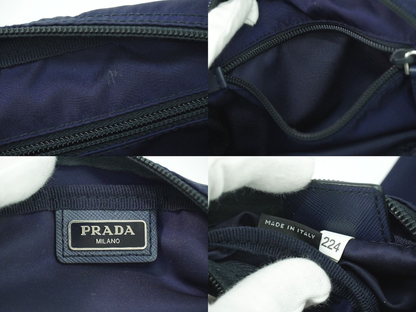 PRADA ポーチ ネイビー
