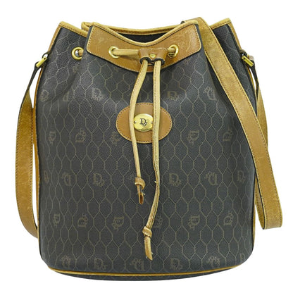 Christian Dior ハニカム柄 ショルダーバッグ ブラック ブラウン