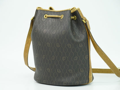 Christian Dior ハニカム柄 ショルダーバッグ ブラック ブラウン