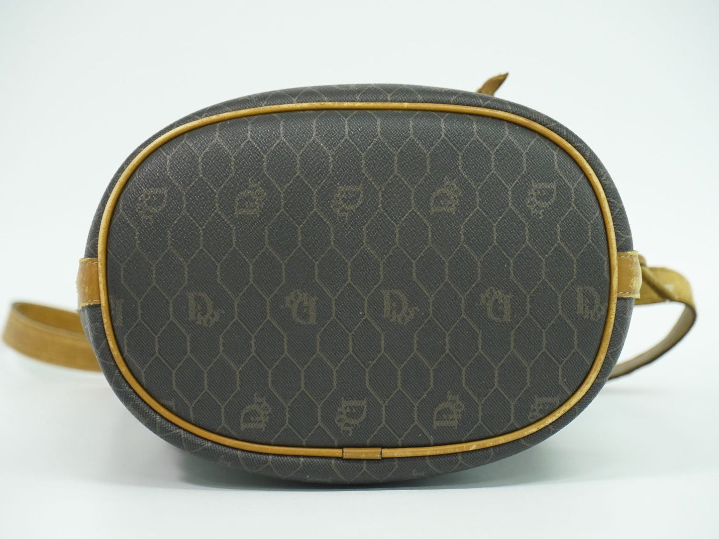 Christian Dior ハニカム柄 ショルダーバッグ ブラック ブラウン