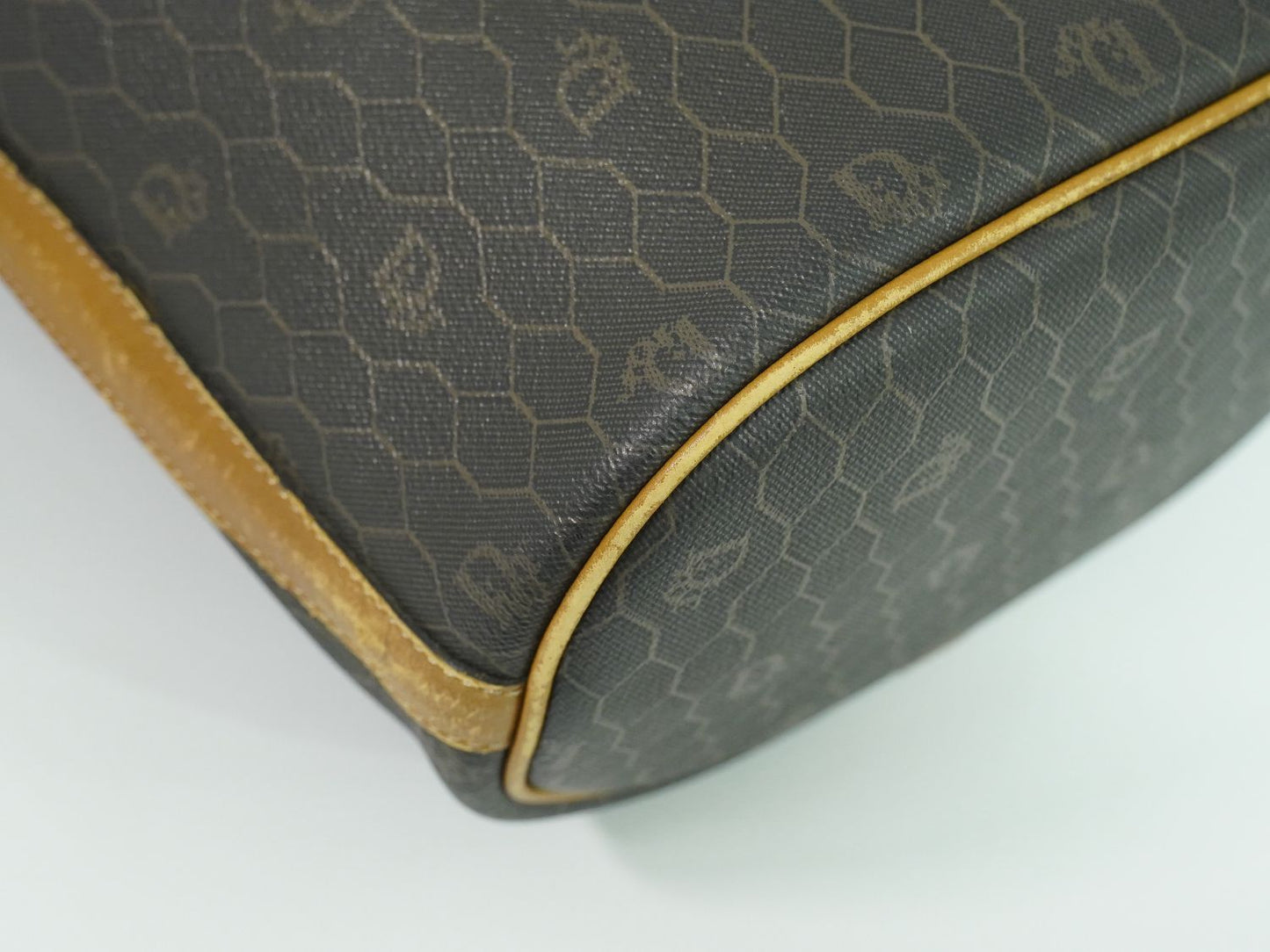 Christian Dior ハニカム柄 ショルダーバッグ ブラック ブラウン