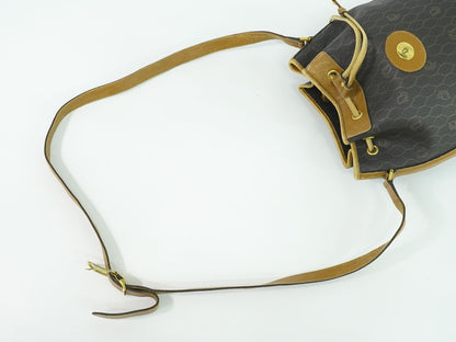 Christian Dior ハニカム柄 ショルダーバッグ ブラック ブラウン