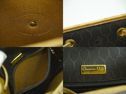 Christian Dior ハニカム柄 ショルダーバッグ ブラック ブラウン