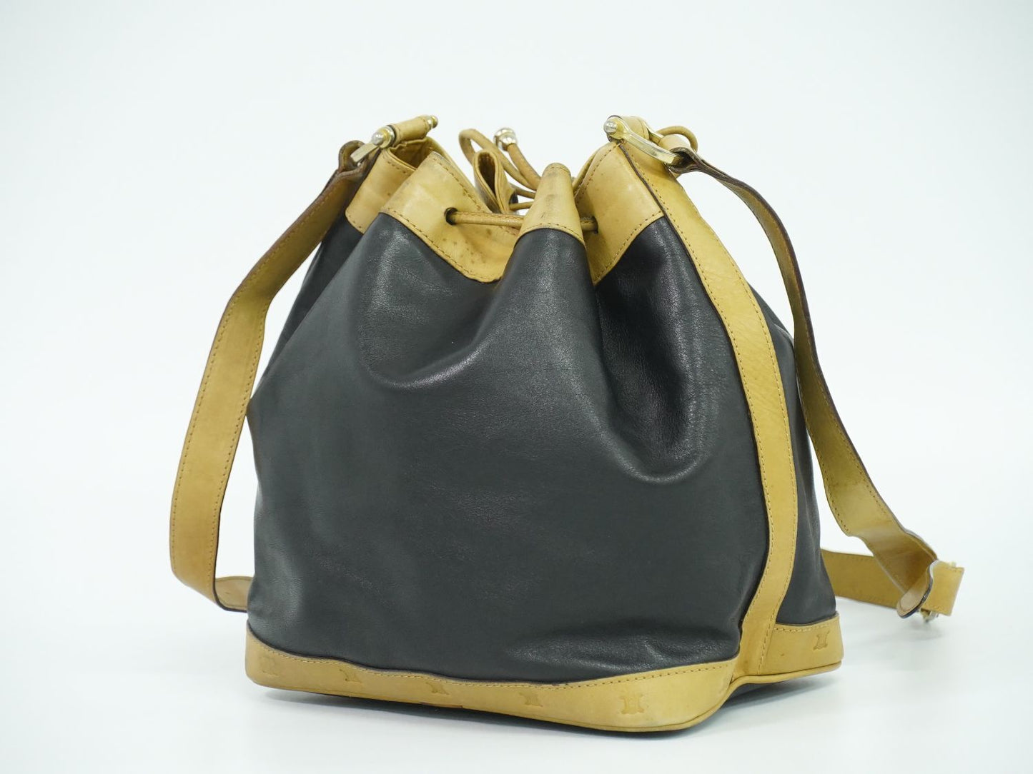 CELINE 巾着 ショルダーバッグ ブラック ベージュ