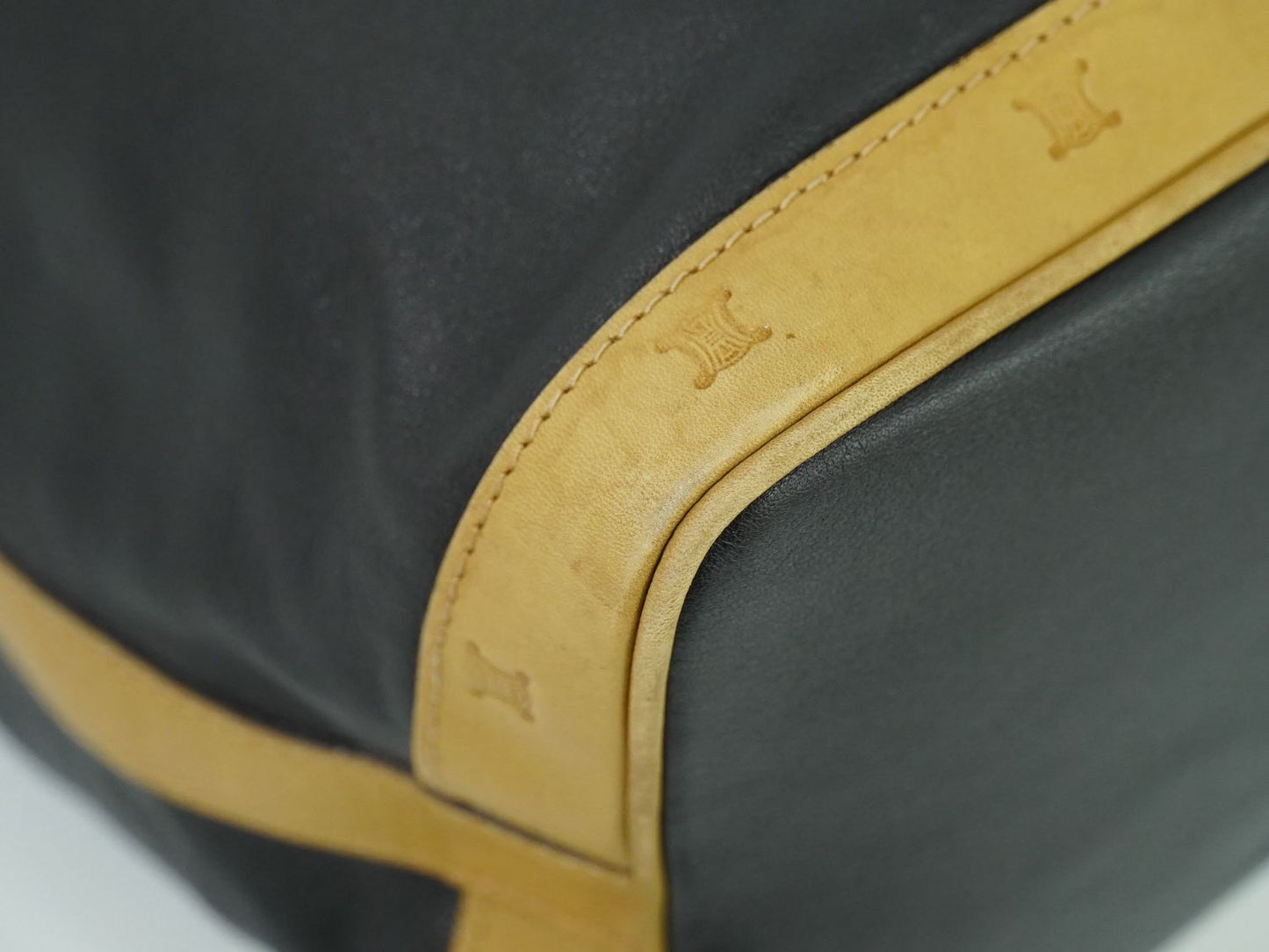 CELINE 巾着 ショルダーバッグ ブラック ベージュ