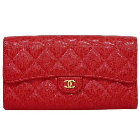 CHANEL シャネル クラシック ココマーク 長財布 レッド