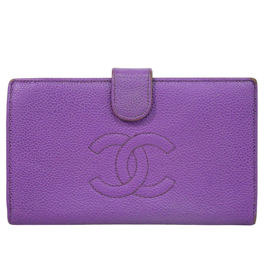 CHANEL ココマーク 長財布 パープル