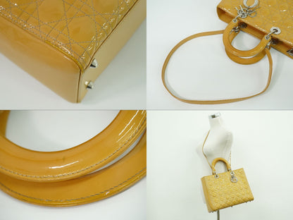 Christian Dior レディディオール カナージュ 2WAY ショルダーバッグ ベージュ