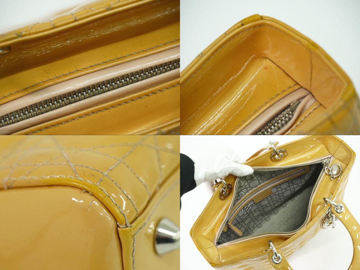 Christian Dior レディディオール カナージュ 2WAY ショルダーバッグ ベージュ